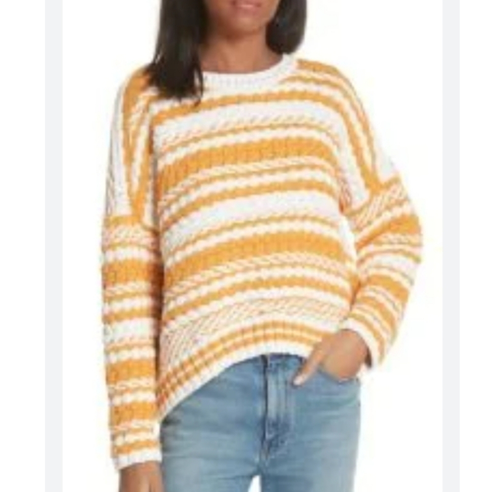Maje Sweater Modest Chunky Cotton Sunshine‎ Stripe